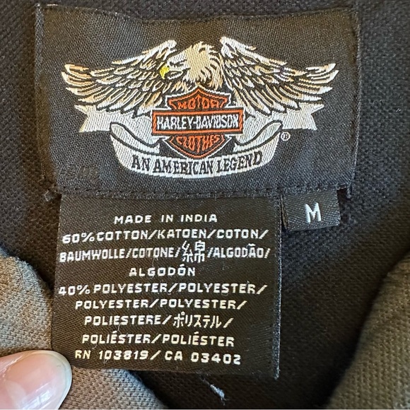 Harley Davidson Motorcycles Men’s Gray & Black Polo Shirt Size Medium - Picture 8 of 10
